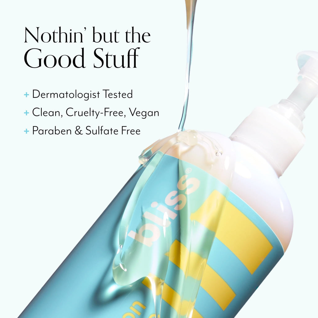 Bliss Soapy Suds Body Wash - Lemon and Sage - 17 Fl Oz - Gentle and Hydrating for Supremely Soft Skin - Paraben Free - Vegan & Cruelty Free