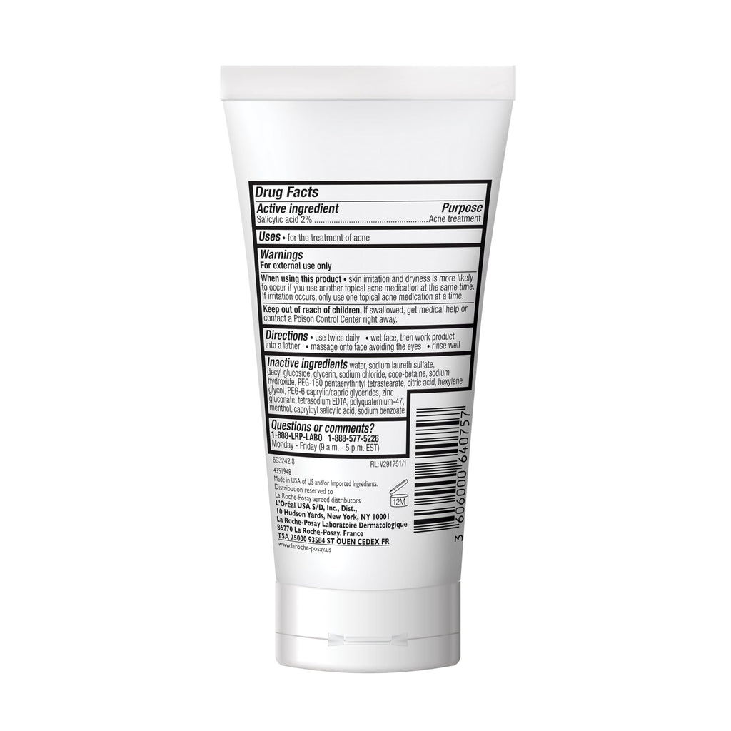 La Roche-Posay Effaclar Medicated Acne Face Wash with Salicylic Acid, 1.7oz