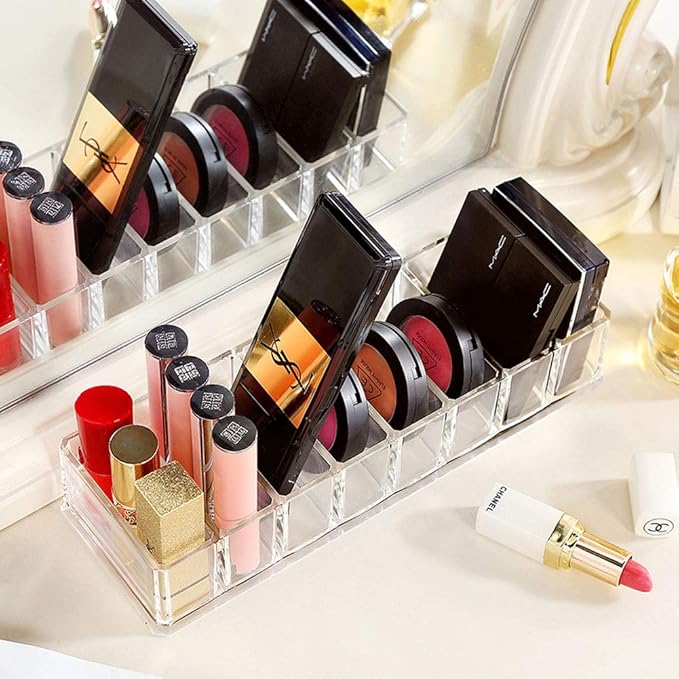 Weiai Clear Acrylic Compact Makeup Organizer Blush Eyeshadow Powder Vanity Holder