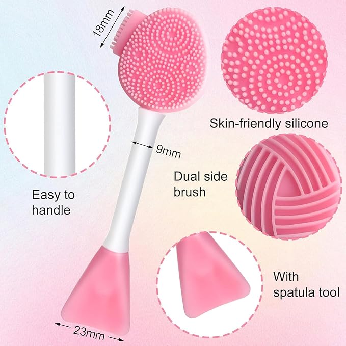 MUIIGOOD 2pcs Silicone Face Scrubber Face Mask Brush Exfoliating Lip Cleansing Facial Cleansing/Wash Brush Exfoliator Blackhead Skin Care Tool Makeup Removes Dead & Dry Skin for Women Men
