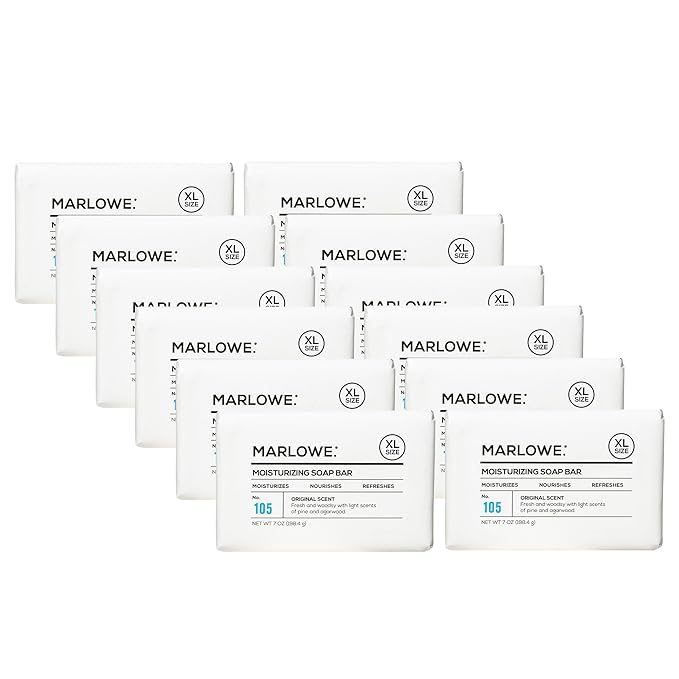 MARLOWE. Bar Soap for Men, Moisturizing Body Soap,Sage + Fir, 7 oz(12 Bars)