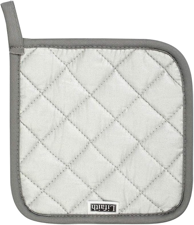 Lifaith 6 Pack Potholders Kitchen Pot Holders Set,Cotton Pot Holders for Kitchen 7 inch hot Pads,Heat Resistant Hot Pads for Cooking and Baking Dark Grey