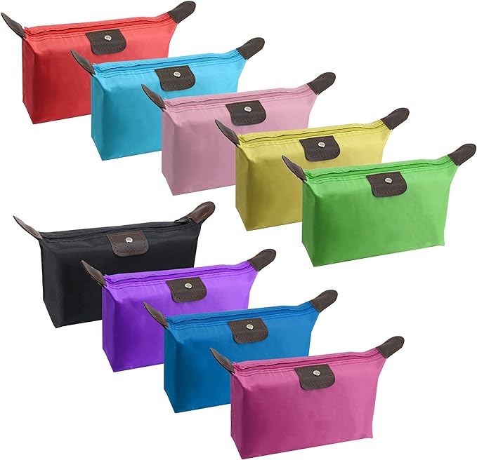 YAODHAOD Makeup Bag Bulk Toiletry Pouch Waterproof Cosmetic Storage Bags,with Zipper Travel Toiletry Organizer Packing Bag Accessory Organizer for Women and Men (9 Colors)