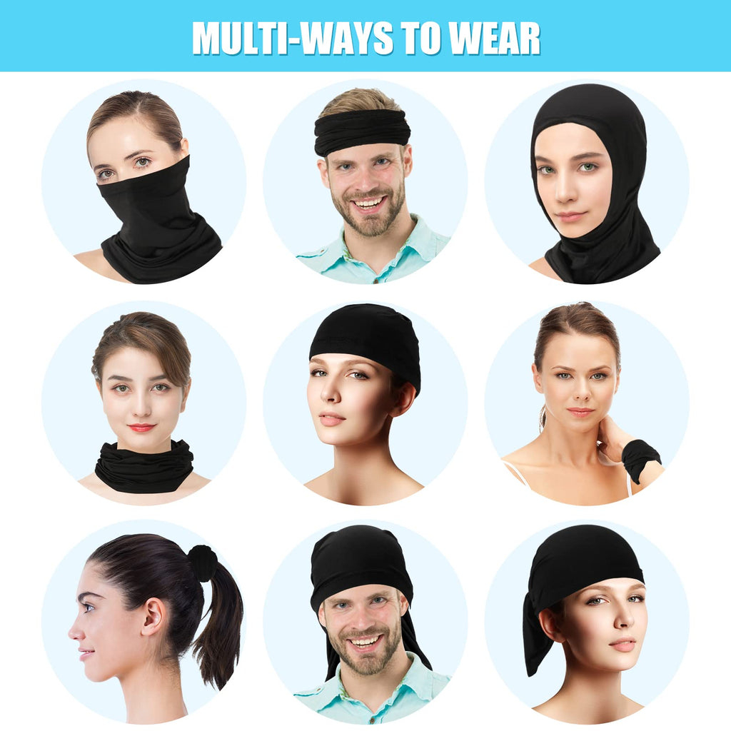 Fivali 4 Pack Neck Gaiter Breathable Bandana Mask for Outdoor Protection,Washable Reusable Cooling Gator Mask Face Scarf Cover Protect from Dust Sun for Men Women Fishing Cycling Running Gaitor, Solid