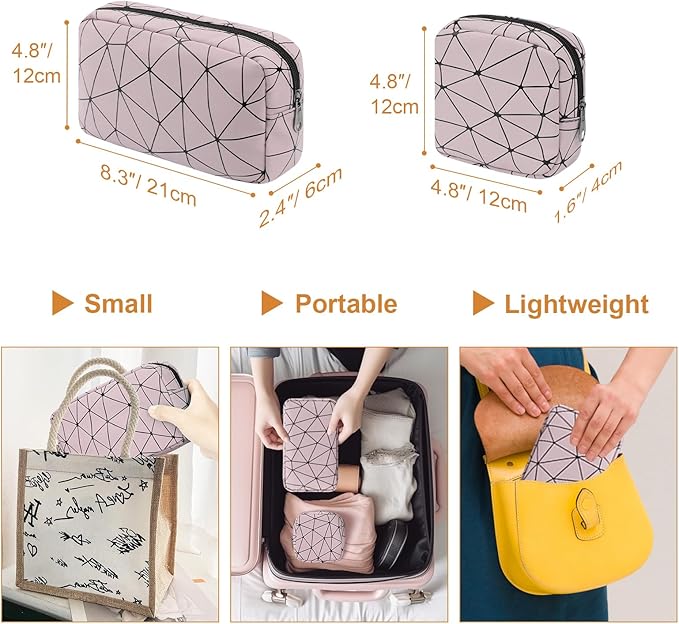 Likesing Period Bag for Teen Girls, Leather Sanitary Napkin Storage Bag, Portable Menstrual Pad Bag Period Pads Pouch, Small Make Up Bags(Pink)