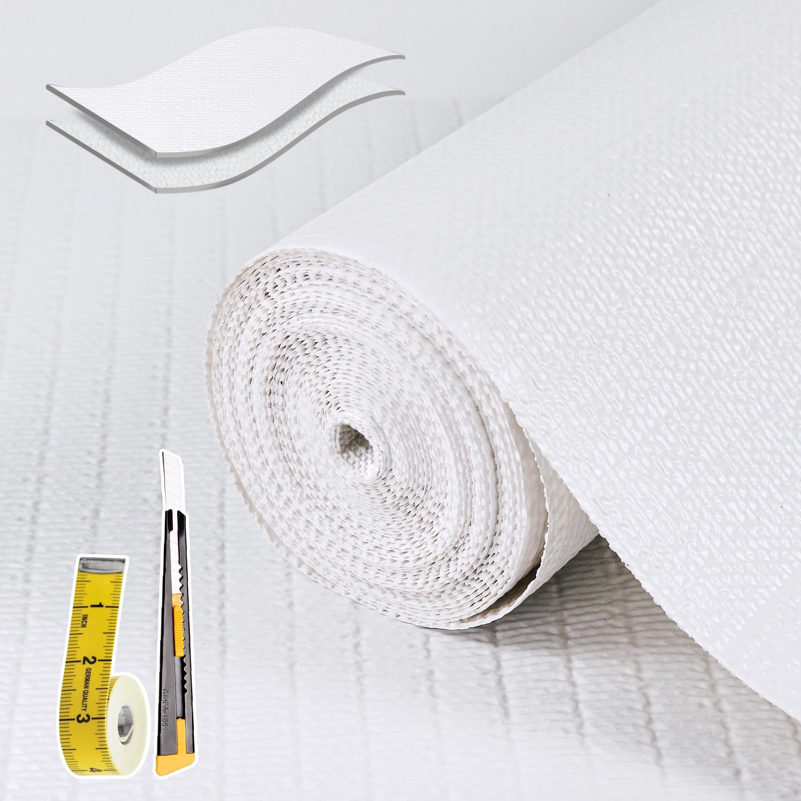 Shelf Liners for Kitchen Cabinets 23.6in x 20FT, Non Adhesive Drawer Liner