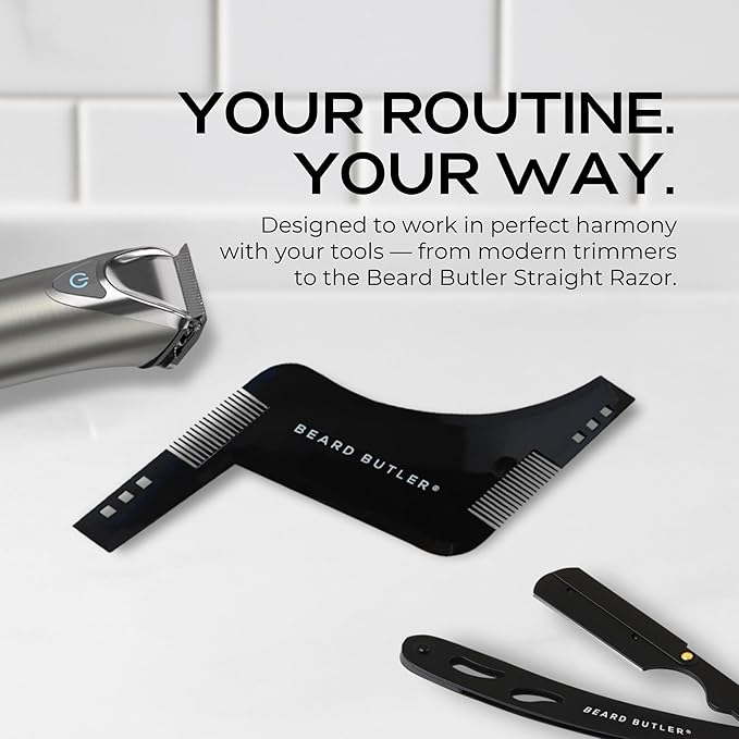 Beard Shape Up Tool by Beard Butler – Beard Template & Lineup Tool – Achieve Sharp Edges, Clean Lines & Perfect Symmetry – Shaping Guide for Jawline & Neckline
