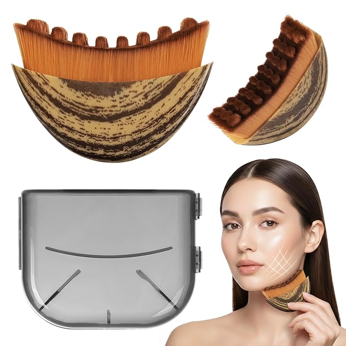 Lymphatic Facial Contour Brush - Lift, Sculpt & Depuff for Glowing Skin - Boost Product Absorption - 1 Piece Face Massage Tool