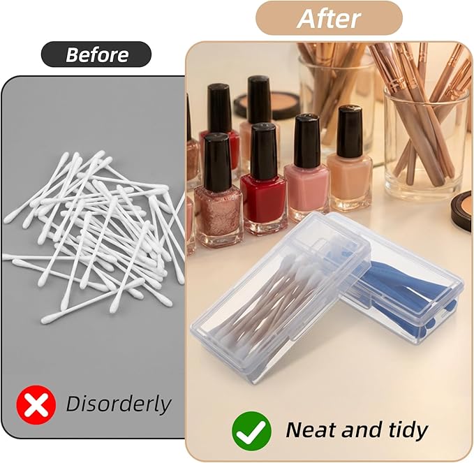 Matwsec 3PCS Floss Pick Holder Cotton Swab Holder Cotton Pad Holders Dental Floss Holders with Lid for Travel Cottons Buds Flosss Small Items