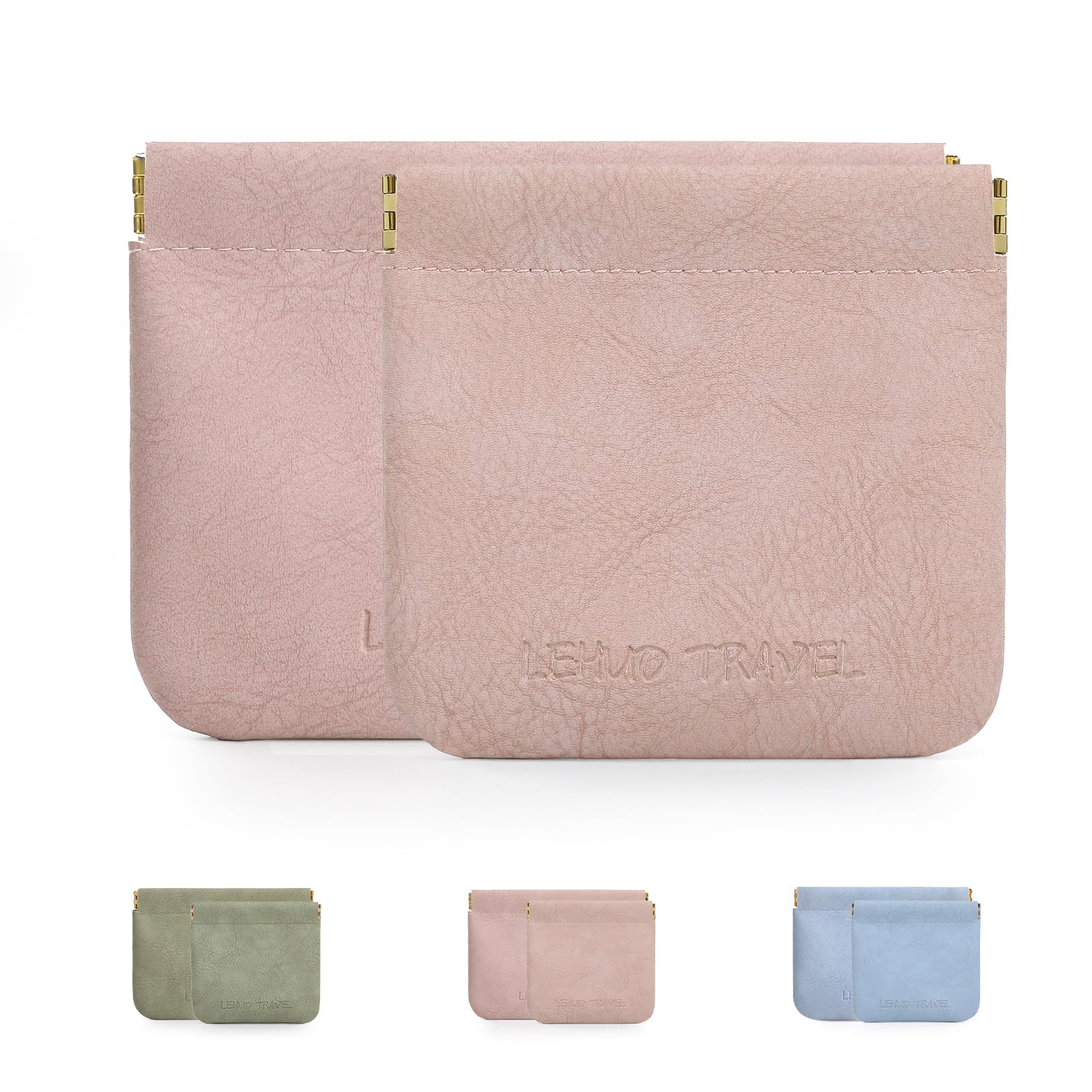 RIGHT AWAY 2 PCS Small Makeup Bag for Purse,Mini Cosmetic Organizer Make Up Bag for Women,Squeeze Coin Purse Pouch,Portable Tiny Makeup Pouches for Cosmetic Accessories,Lipstick, Jewelry, Card, Coins