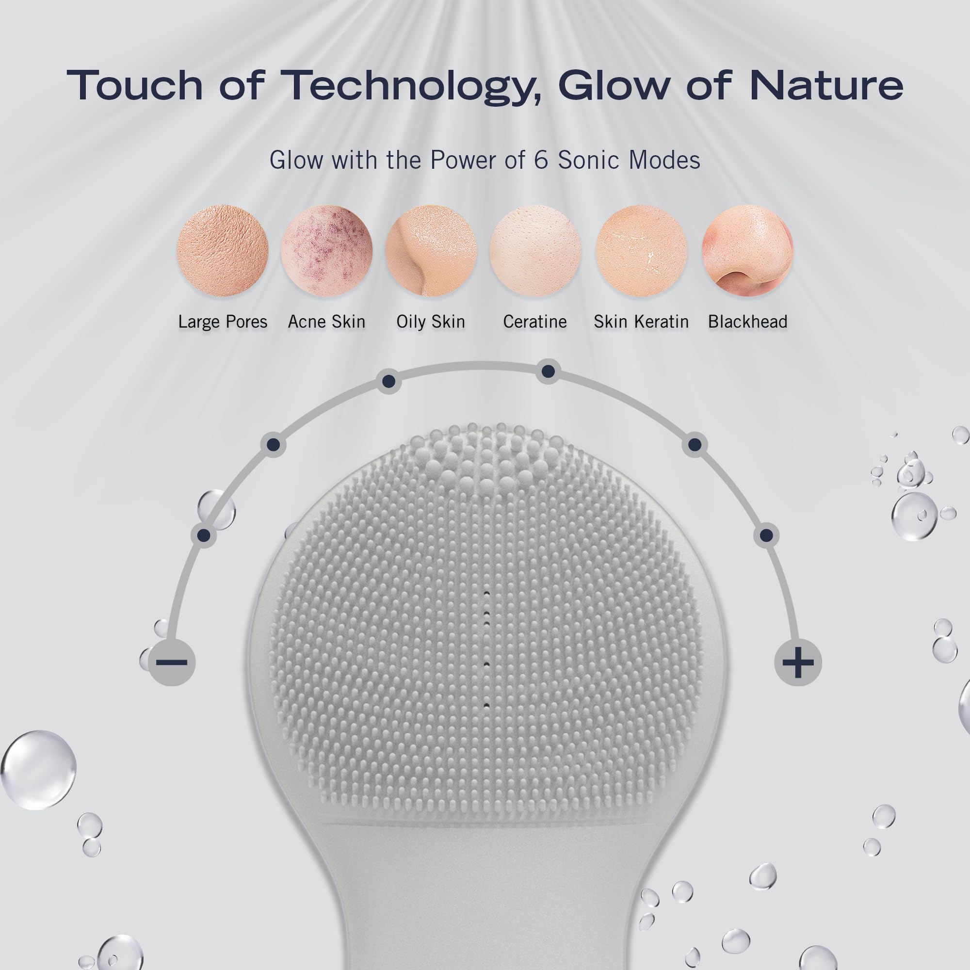 Nautica PC130 Sonic Facial Cleansing Brush Made with Ultra Hygienic Soft Silicone, Waterproof and Rechargeable Face Scrub Brush for Men & Women - (Milk)