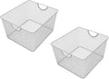 YBM Home Kitchen Pantry Organizer Wire Basket for Shelves, Cabinets, Pantry, Countertop, Mesh Open Storage Bin Metal Basket for Organizing Food Supplies 10” x 9” x 6”, Pack of 2, Silver