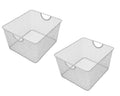 YBM Home Kitchen Pantry Organizer Wire Basket for Shelves, Cabinets, Pantry, Countertop, Mesh Open Storage Bin Metal Basket for Organizing Food Supplies 10” x 9” x 6”, Pack of 2, Silver