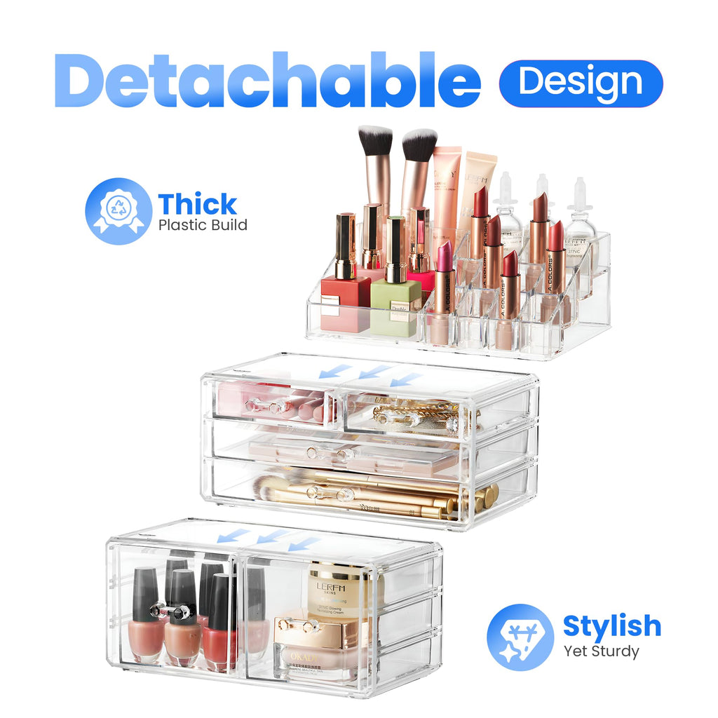 Masirs Clear Cosmetic Storage Organizer, Classy Design, Versatile, Simplifies Your Life