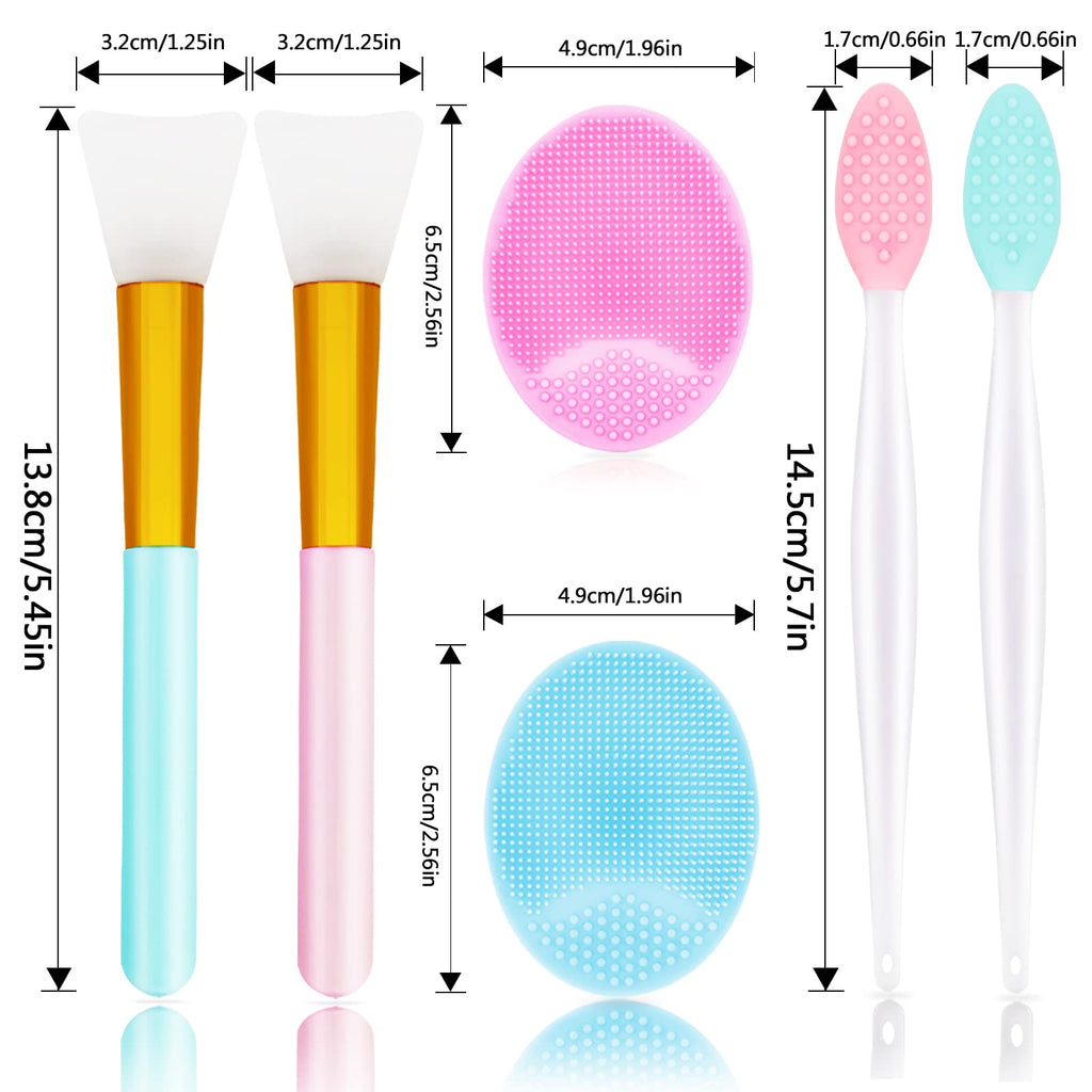 6 PCS Silicone Face Scrubber Brush Set, 2pcs Lip Scrub Brushes and Face Cleansing Brush Silicone Exfoliator Tool and Facial Applicator for Women Men