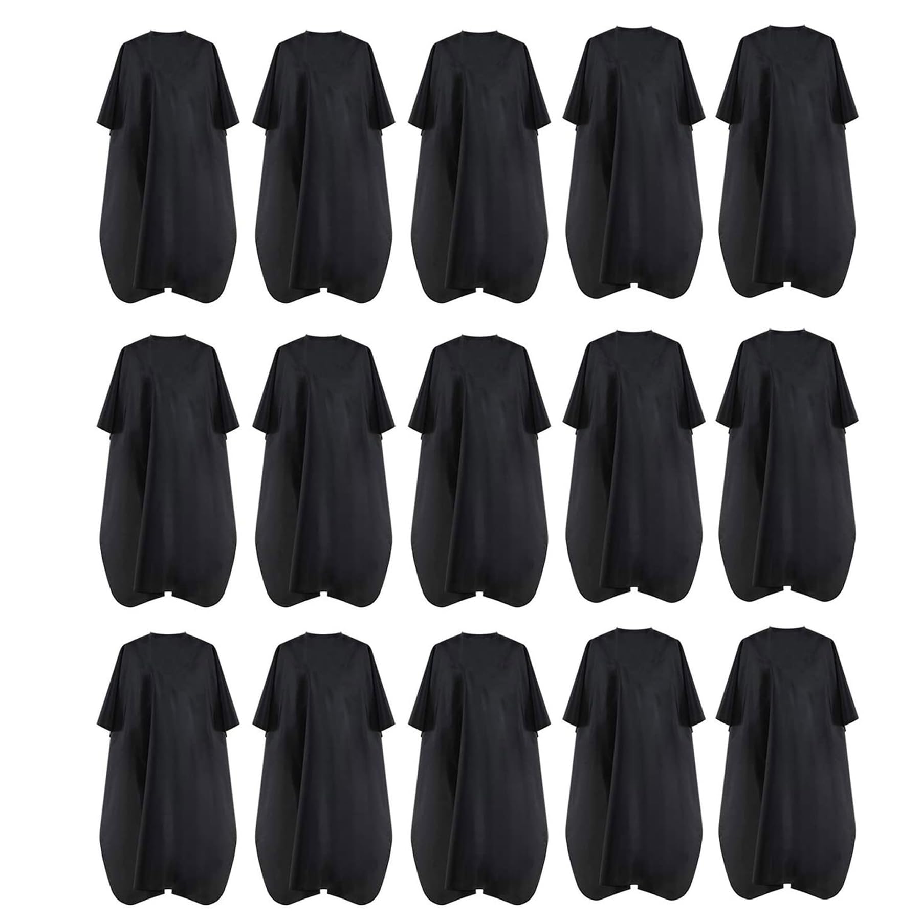 Black Waterproof Hair Salon Cape Professional Barber Cape with Metal Snap Closure Hair Cutting Cape (Black-15 Pack)