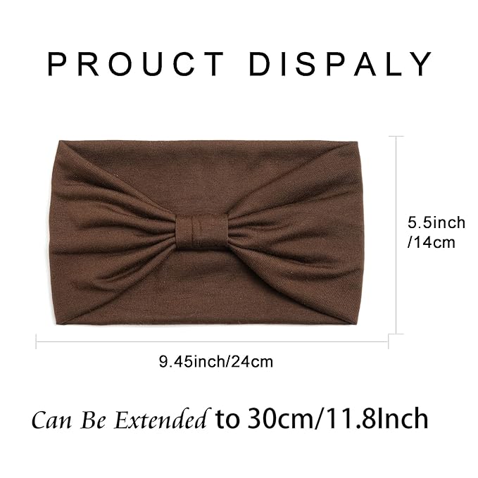 Boho Headbands For Women Fashion Stretch Wide Hair Bands Knoted Turban Head Bands Yoga Running Sweatband Elastic Headband Stylish Wrap Headbands Hair Accessories for Teen Girls 4 Pack