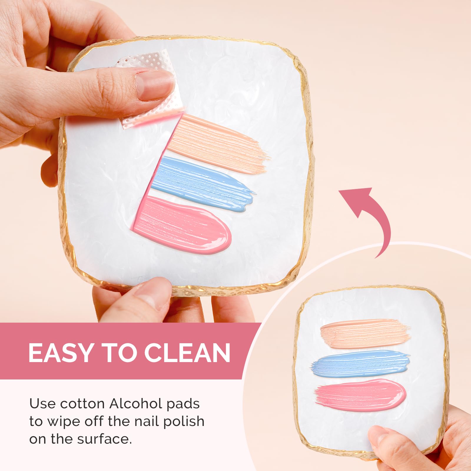 MelodySusie 1Pc Square Resin Nail Art Palette Color Mixing Board White