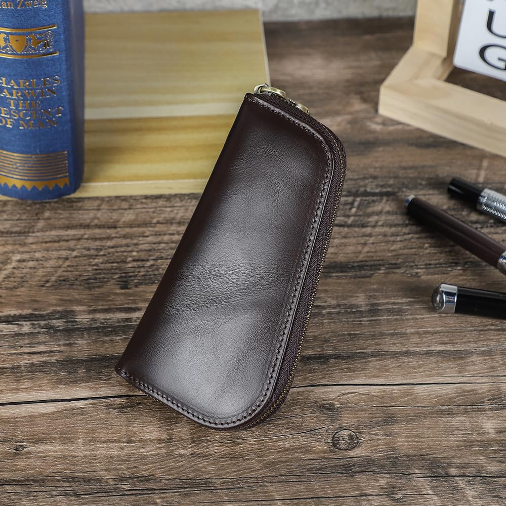CONTACTS Full Grain Leather Manicure Set Case Travel Nail Clipper Pouch Empty for Men Personal Tools Pouch by Handmade (Case Only)
