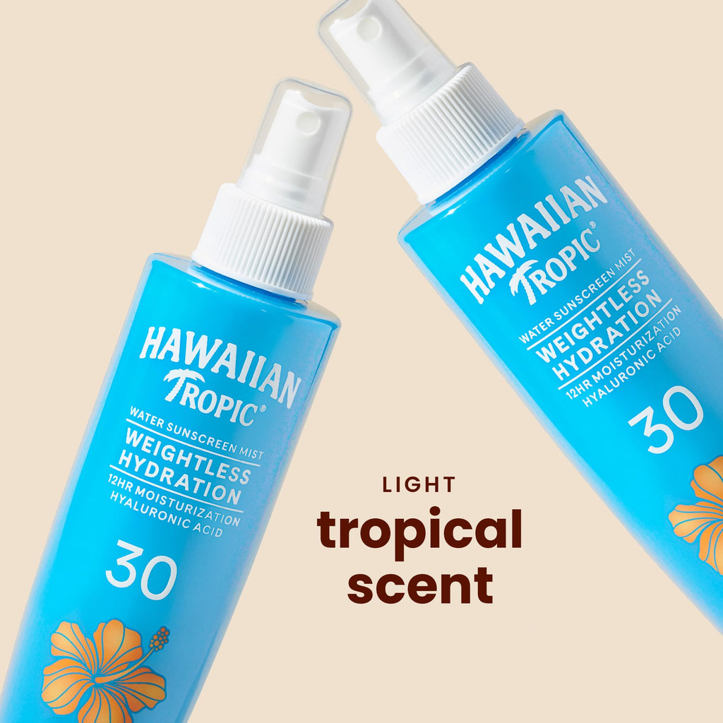 Hawaiian Tropic Weightless Hydration Water Mist for Body SPF 30, 5.2 Fl Oz