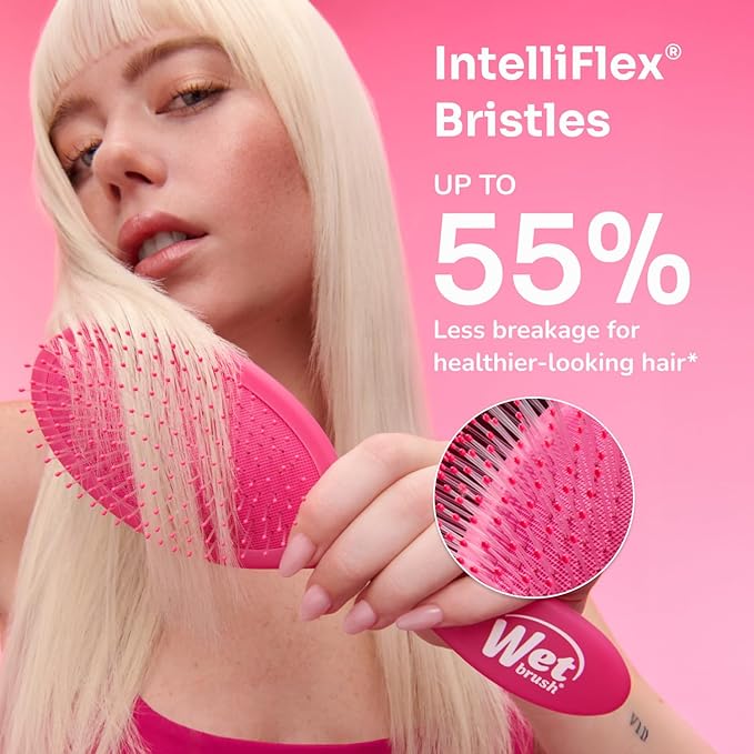 Wet Brush Shine Enhancer, Aqua, Natural Boar Bristles with Ultra-Soft IntelliFlex Technology, Leaves Hair Shiny and Smooth, Detangling Brush for All Hair Types, For Women, Men, Wet & Dry Styling