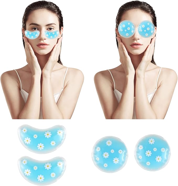 Gel Ice Pack Reusable Cooling Eye Pads and Under Patches,Eye Hot Cold Treatment for Redness,Pain Relief Relax