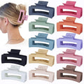 Sisiaipu 12 Pcs Medium Hair Clips, 3.5 Inch, Colorful - Hair Clips for Thick and Thin Hair, Square Claw Clips, Jaw Clips, Bulk Hair Accessories for Women and Girls