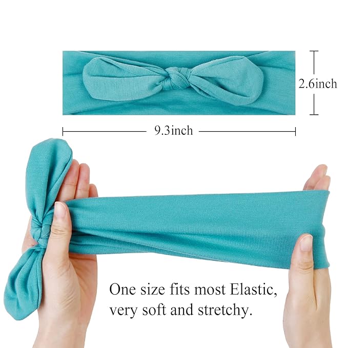 Huachi 12 Pack Bow Headbands for Women Headwraps Hairband Knotted Head Bands Rabbit Ears Stretchy Turban Head Wraps Fashion Sport Cute Hair Accessories