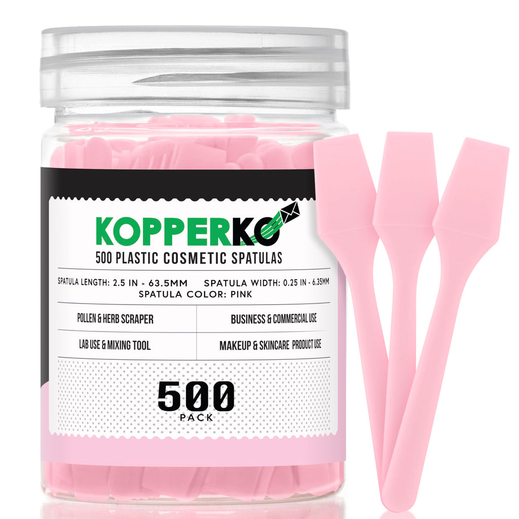 Kopperko Mini Face Cream Spatula (2.5", 500 Pack) - Small Lotion Spatula Tool for Skincare, Creams & Crafts | Skincare Applicator for Mixing, Cosmetic, Face Mask | Disposable Makeup Paddles | Pink