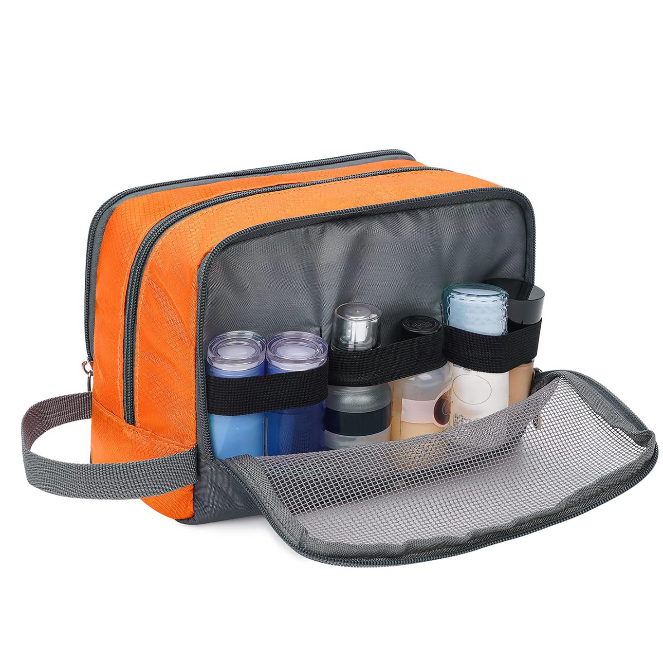 Toiletry Bag for Men/Women Hanging Dopp Kit Water Resistant Shaving Bag Small Toiletry Bag for Traveling (Orange)