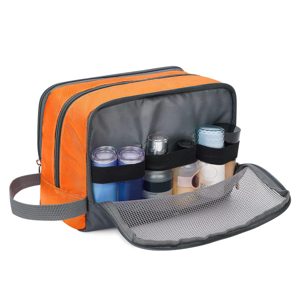 Toiletry Bag for Men/Women Hanging Dopp Kit Water Resistant Shaving Bag Small Toiletry Bag for Traveling (Orange)