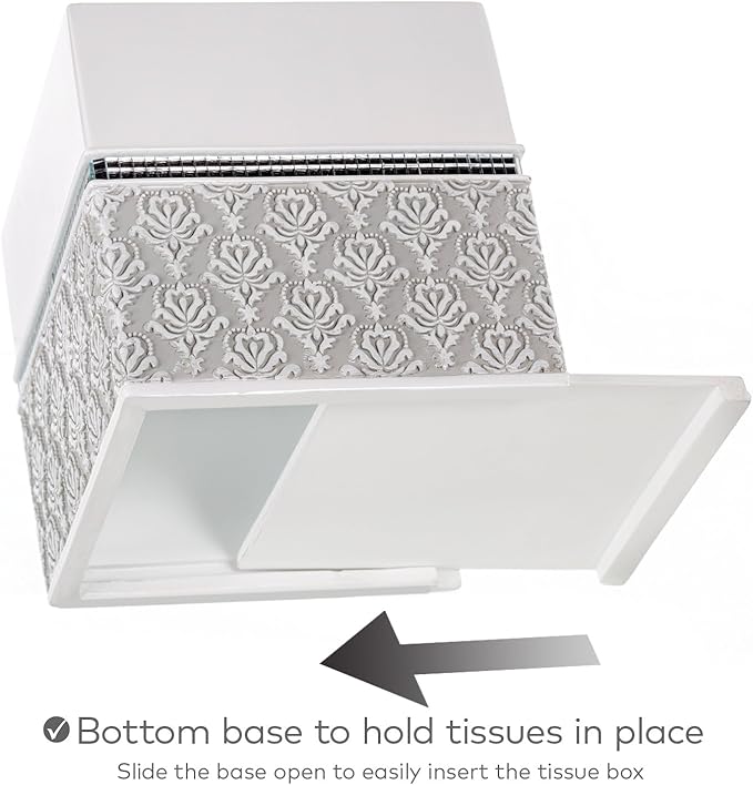 Creative Scents Mirror Damask 6 Piece Resin Bathroom Accessories Set