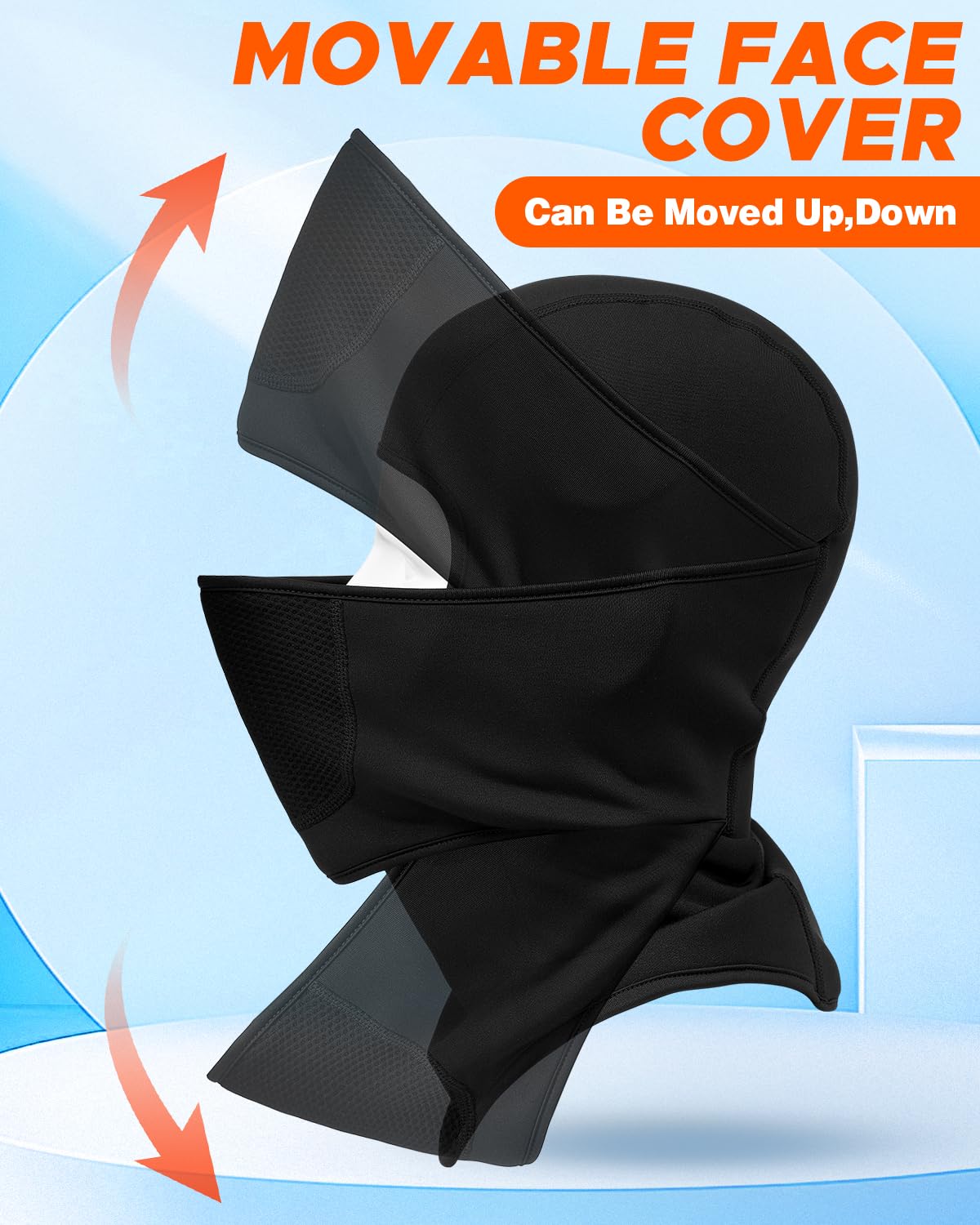 Balaclava Face Ski Mask with Movable Design for Men Women-Fleece Winter Face Covering for Cold Weather Skiing Outdoor Work ArmyGreen