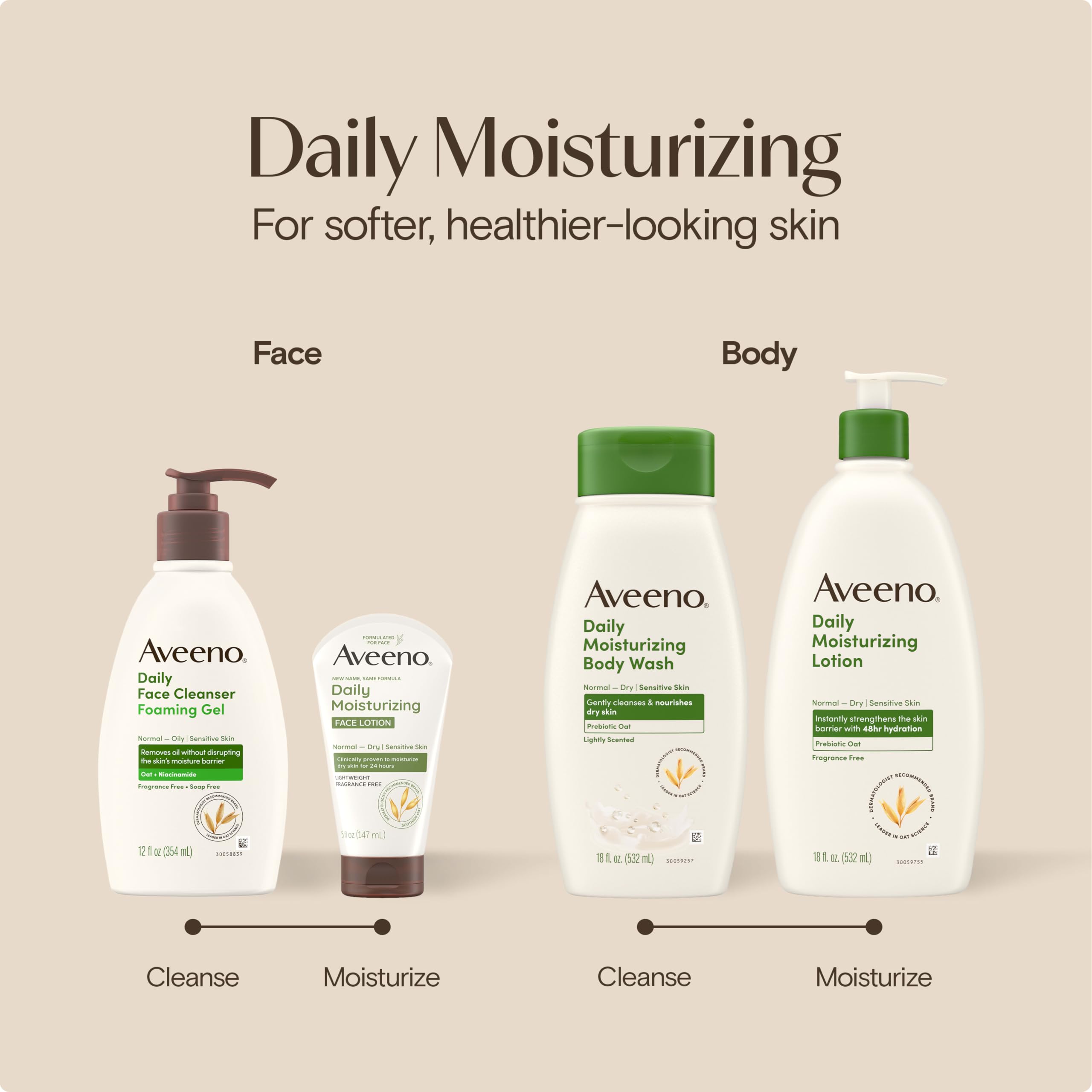 Aveeno Daily Moisturizing Face Lotion, Fragrance-Free, 5 oz
