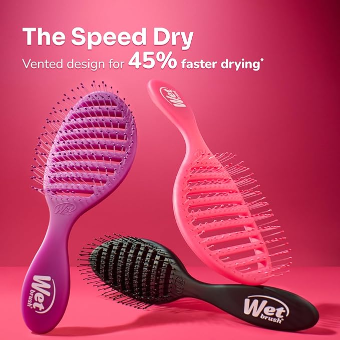 Wet Brush Speed Dry Hair Brush, Orange Crush (Summer Quencher) - Vented Design & Soft HeatFlex Bristles Are Blow Dry Safe - Ergonomic Handle Manages Tangles - Pain-Free Hair Accessories