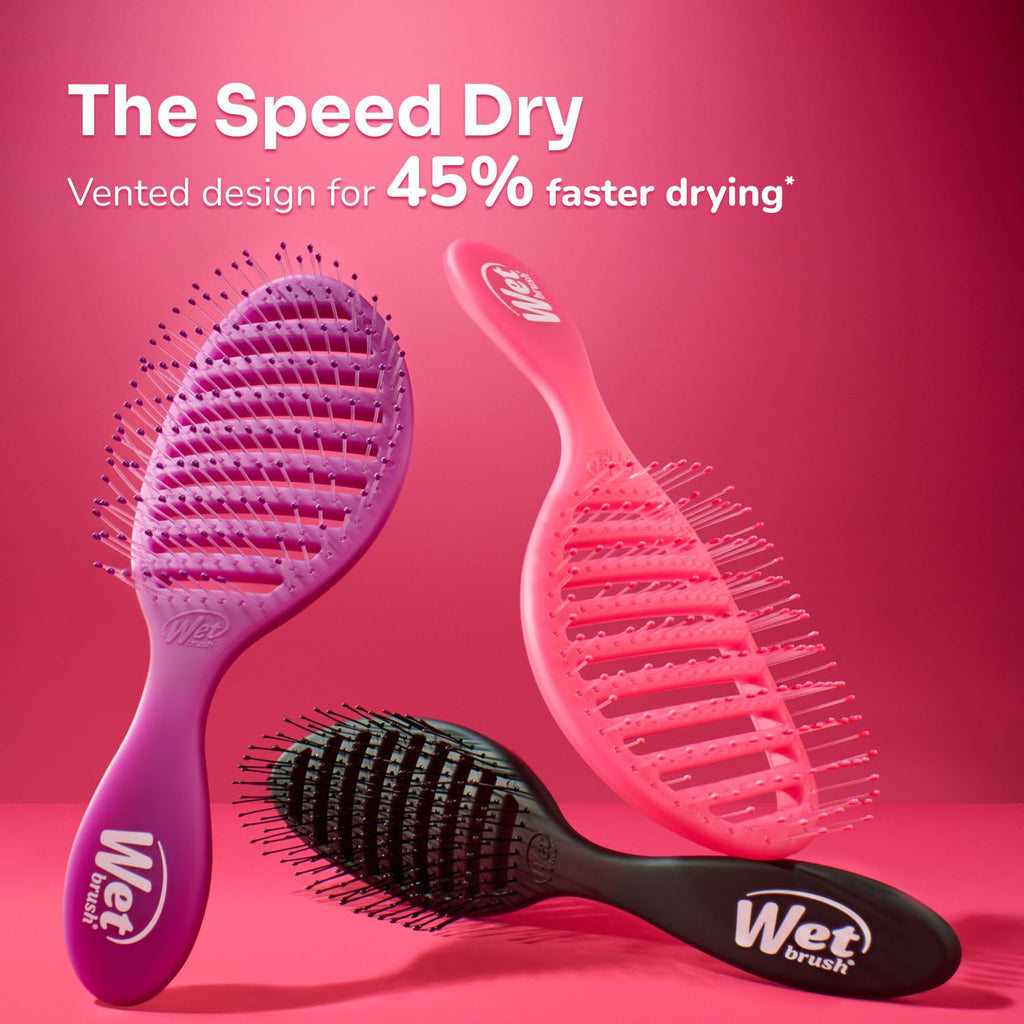 Wet Brush Speed Dry Hair Brush, Purple Frost - Vented Design & Soft HeatFlex Bristles Are Blow Dry Safe - Ergonomic Handle Manages Tangles - Pain-Free Hair Accessories