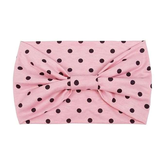 Huachi 4 Packs Polka Dot Headbands for Women Wide Knotted Non Slip Fashion Vingate 1950s Head Bands for Women’s Hair Large African Bandana Hairbands Yoga Running Sports Workout Thick Turban