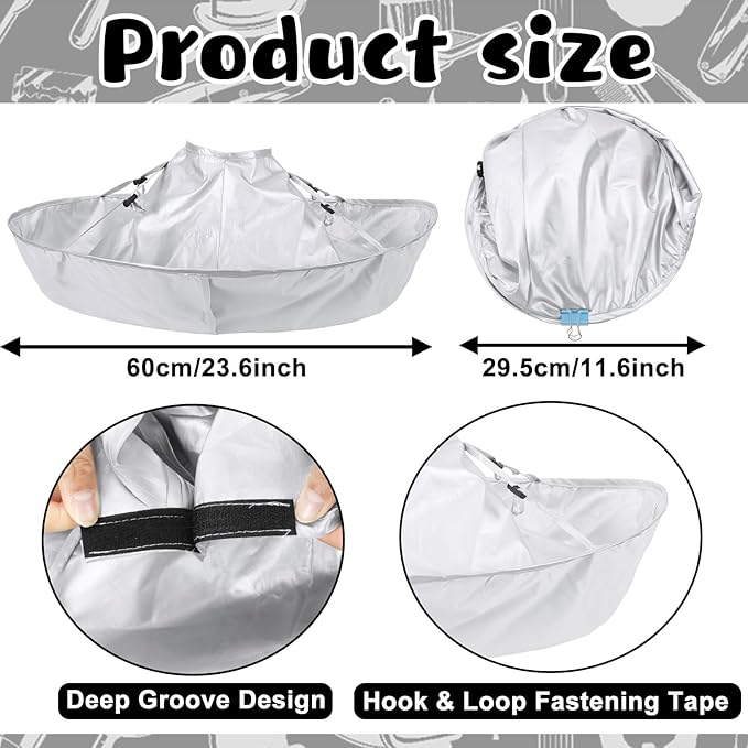 FEBSNOW Hair Cutting Cloak Cape Foldable Haircut Umbrella Cape for Adults