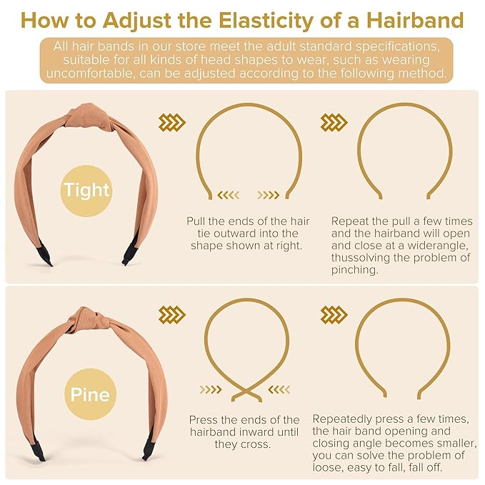 Headbands for Women Girls - 6PCS Stylish Top Knotted Headbands - Knotted Headband for Women - Head Bands Wide Hairband Hair Accessories