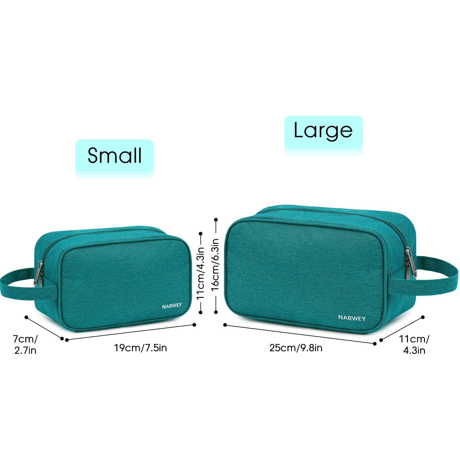 Narwey Travel Toiletry Bag for Women Traveling Dopp Kit Men Travel Bag for Toiletries Cosmetic Bag Makeup Bag Medicine Bag for Traveling (Teal)