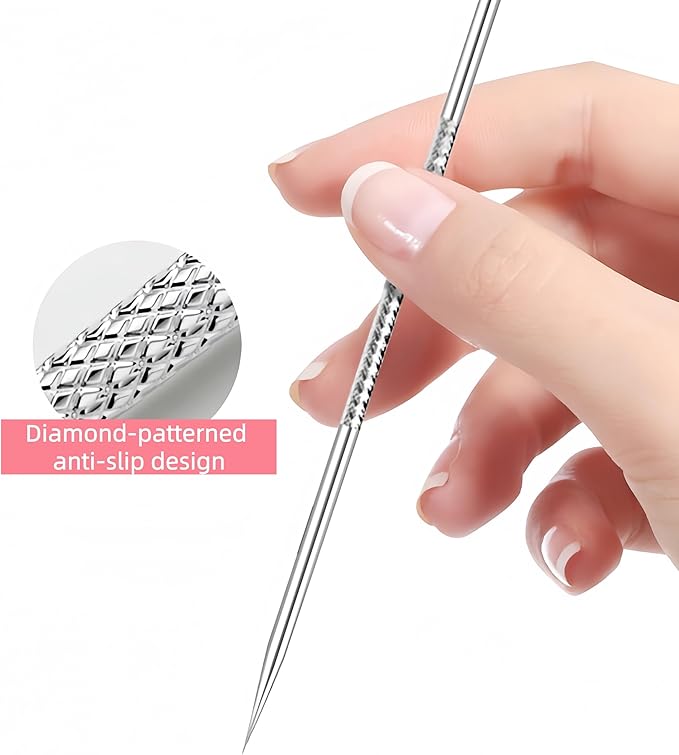 4 Pcs Blackhead Remover Comedone Extractor, Acne Removal Kit, Manual Pimple Popper Tool for Quick and Easy Removal of Pimples, Blackheads on Forehead, Facial and Nose (Standard 4 Pack)