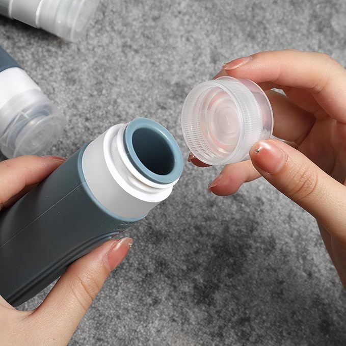 CHEODIN Travel Bottles for Toiletries, 5 Pack TSA Approved Travel Size Containers, 3oz Leak Proof Refillable Travel Accessories for Shampoo Conditioner, BPA Free Travel Bottles with Toiletry Bag
