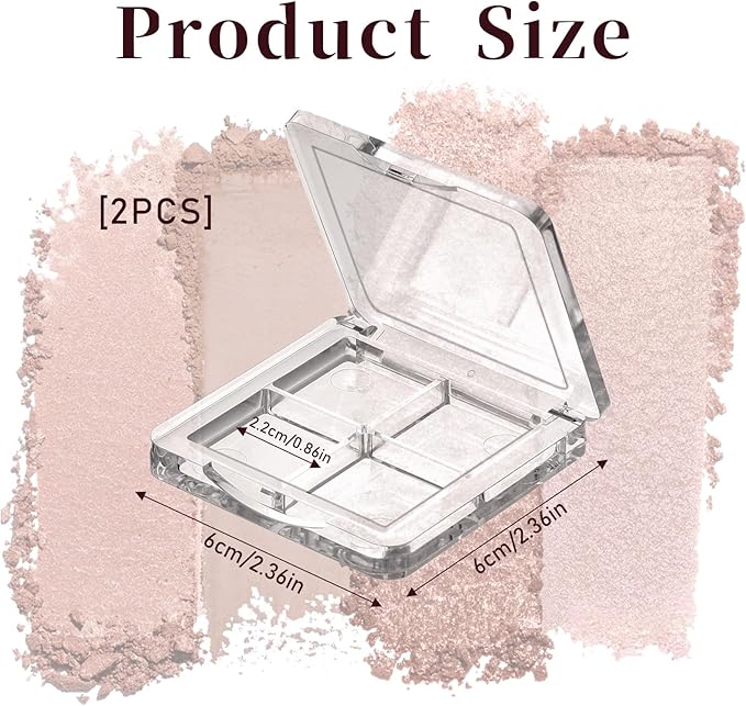 BOHUIZ 2 Pcs Empty Makeup Palette, Empty Lipstick Palette Empty Eyeshadow Palette Portable Lipstick Box Blush Eyeshadow Pan for DIY Makeup Containers