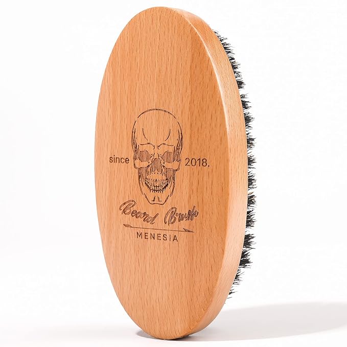 Menesia Soft Boar Bristle Beard Brush for Men