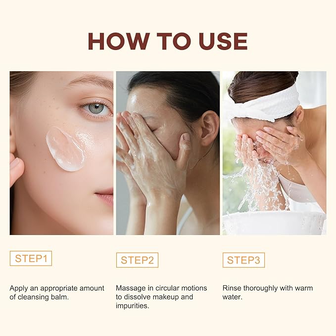 YILEST 2-in-1 Cleansing Balm Makeup Remover with Papaya Extract & Rice Germ Oil, Gentle Exfoliator, Face Cleanser for Women & Makeup Remover Balm for All Skin Types 1.41 FI.0Z