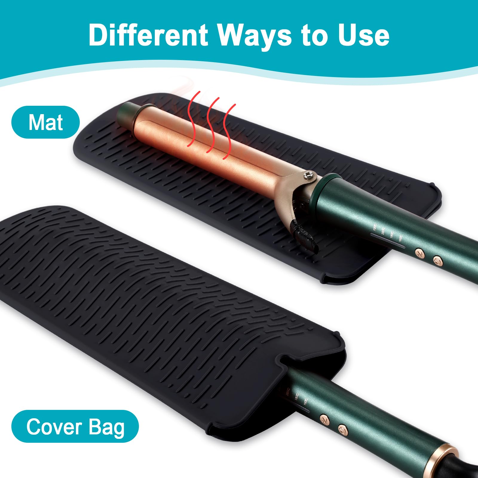 Shappy 2 Pcs Heat Resistant Curling Iron Flat Iron Travel Case,Flower