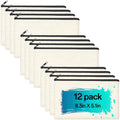 ZeeDix 12-Piece Canvas Pouch Bulk - Beige Blank DIY Craft Bag Zipper Bags Multipurpose Cosmetic Makeup Travel Toiletry Bag for Storage (8.3 x 5 inches)