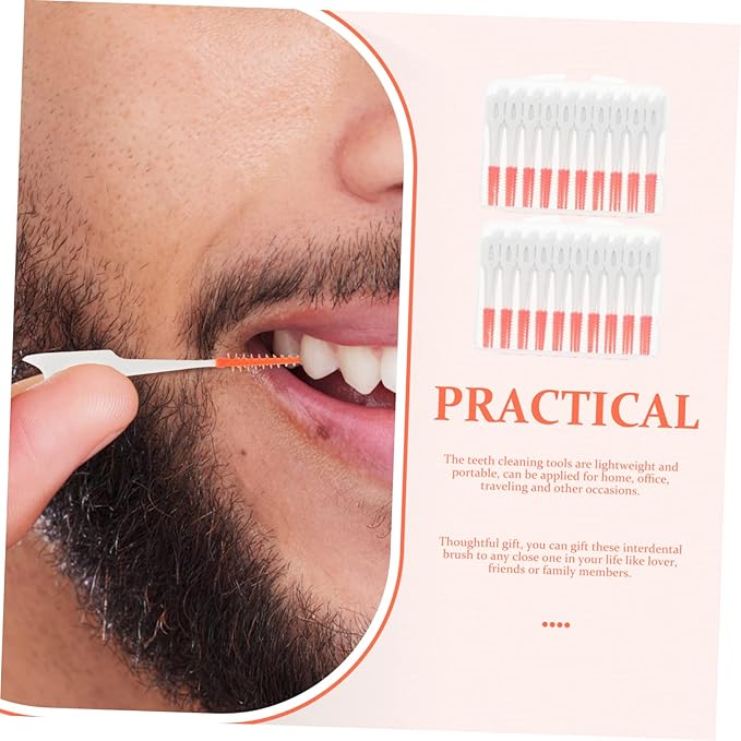 WRITWAA Interdental Brush Set 80pcs Portable Dispenser Flexible Gum Massager for Effective Oral Care for Teeth Gaps and Use