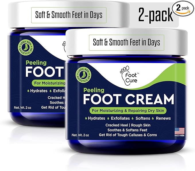 Tea Tree Oil Foot Cream - Moisturizing Athletes Foot Care For Dry Cracked Feet Cream - Heel & Callus Removal, Toenail Treatment, Itchiness Relief - Made in USA Foot Cream, 2 Ounce Pack of 2