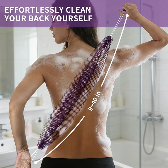 CZZXI 3-Pack African Net Sponge, Back Exfoliating Body Scrubber
